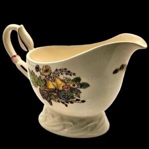 Vernon Kilns Fruitdale Gravy Boat Hand Painted California Pottery Vintage USA